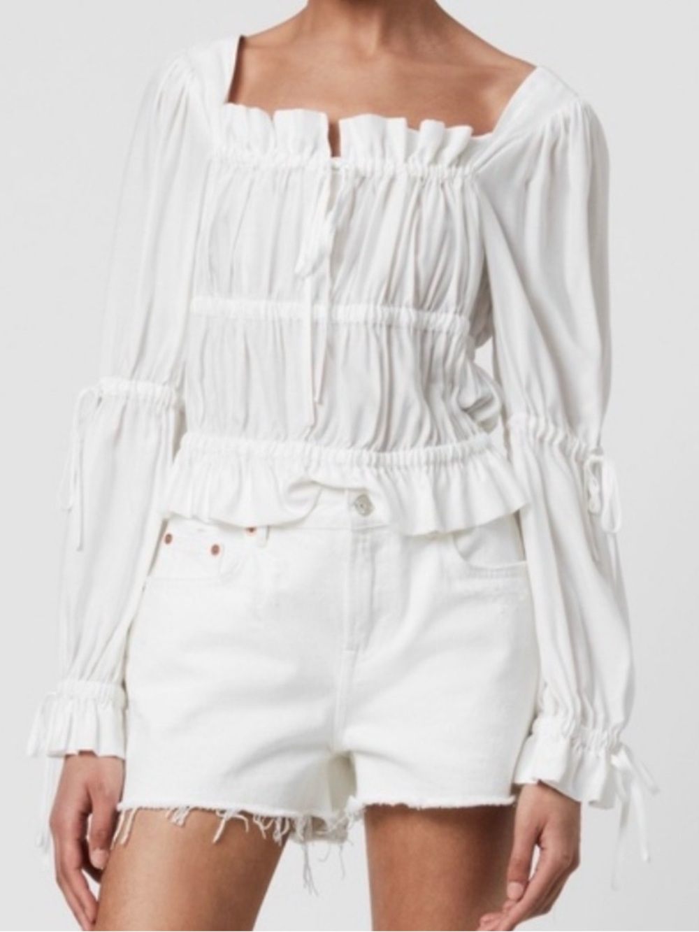 NWT AllSaints Silk White Top